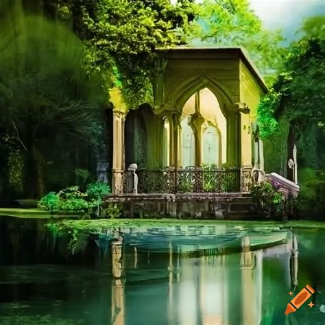 Garden with islamic art and baroque architecture