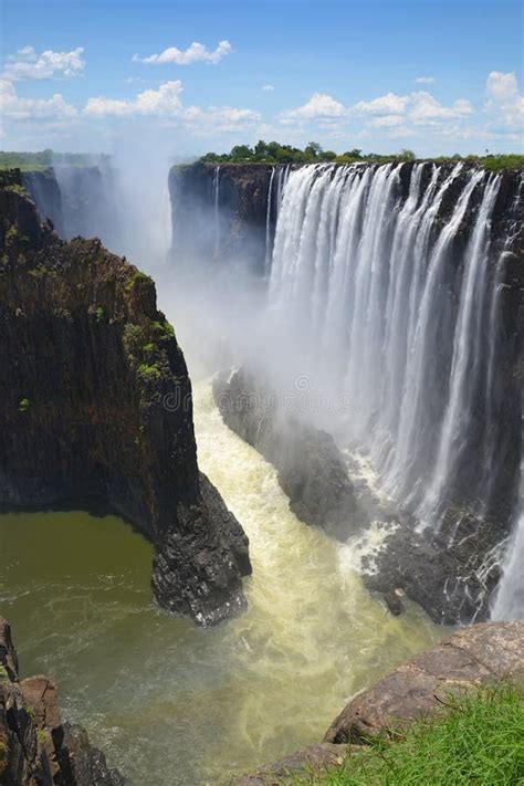 Scenic View of Victoria Falls on Zambezi River from Zambia Side, Africa ...