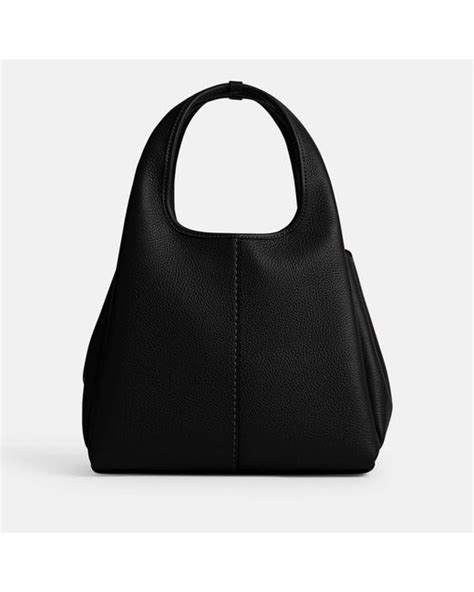 COACH Lana Polished Pebble Leather Shoulder Bag 23 in Black | Lyst