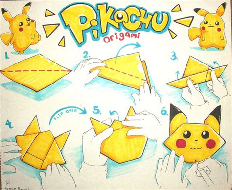 Easy Origami Pikachu by TOYspence on DeviantArt