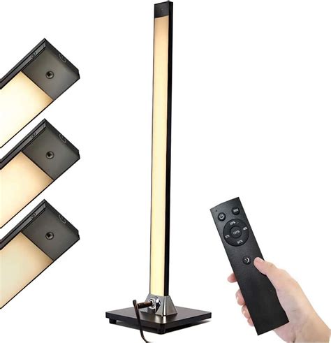 Floor Lamp Led Bedside Lamps Modern Reading Lamp Remote Control 44CM Tall, 9W Eye-Care Dimmable ...