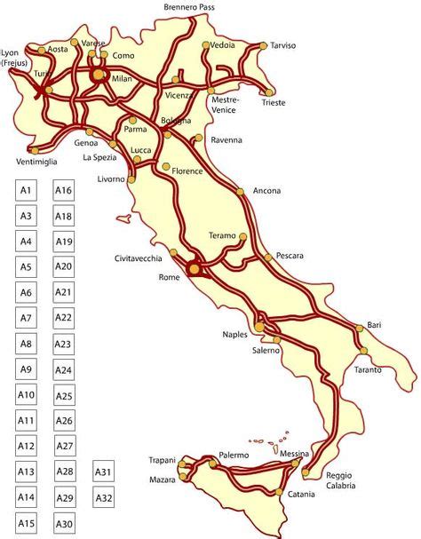 Italy Autostrada Map (With images) | Italy map, Map, Interactive map