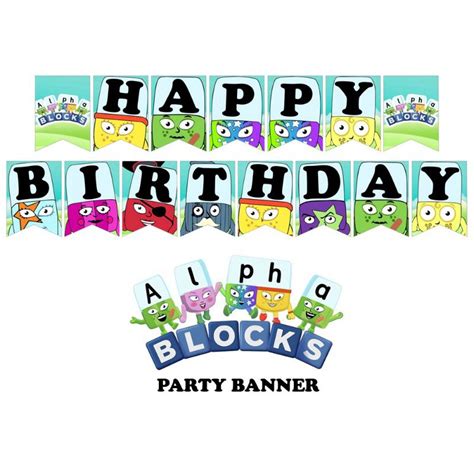 AlphaBlocks Theme Birthday Party Banner Decoration Alpha Blocks Personalized | Shopee Philippines