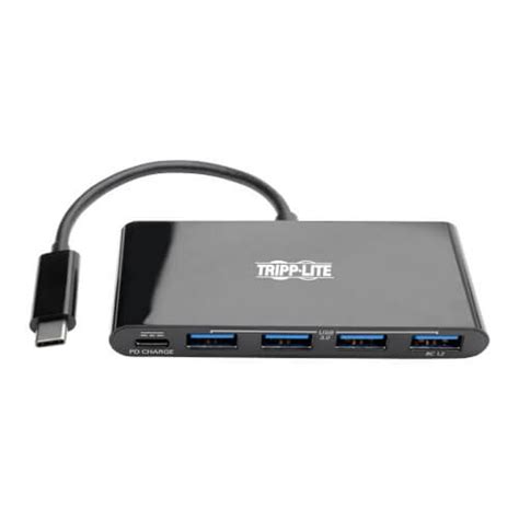 4-Port USB 3.1 Hub, 4x USB-A, Thunderbolt 3?PD Charging, Black - Walmart.com - Walmart.com