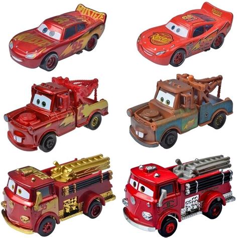 Disney Pixar Cars McQueen Firetruck Mater 1:55 Diecast Toy Car Kid ...