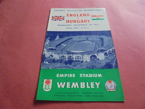 1953 ENGLAND v HUNGARY - RJ Programmes