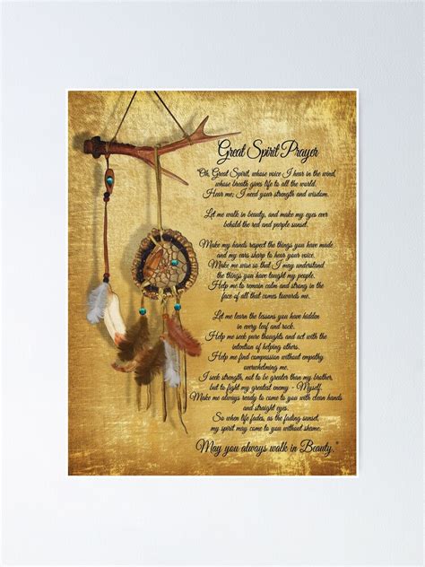 "Native American Great spirit Prayer" Poster for Sale by Irisangel ...