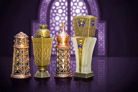 Premium Photo | Perfume bottles of beautiful arabic islamic style