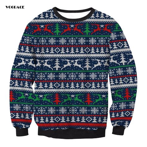 VOGRACE Christmas Style Man / Women 3d Sportswear Sweatshirt Print Elk Tree Snowflake Hoodie ...