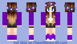 Reshaded Purple Girl Minecraft Skin