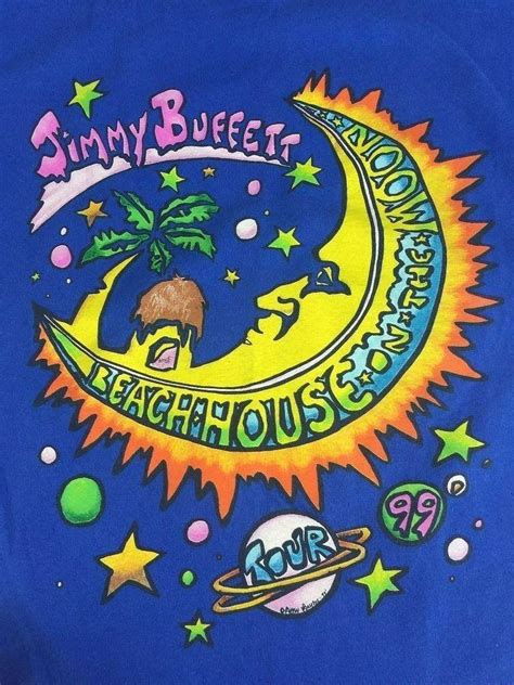 jimmy buffett beach house on the moon tour 99 medium t shirt blue ...