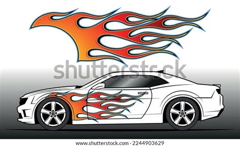 Fire Flames Racing Car Decal Vector Stock Vector (Royalty Free) 2244903629 | Shutterstock