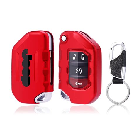 Buy SHSB Key Fob Cover for Jeep JL JT 2018-2021, Car Key Holder Case ...