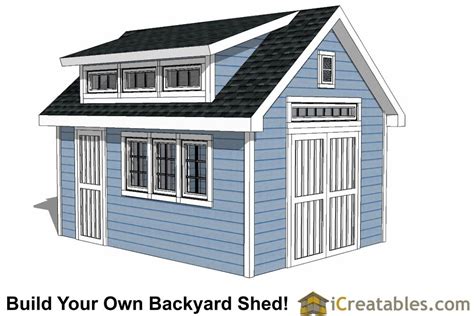 10x16 shed with dormer roof plans | Shed design, Diy shed plans, Shed roof design