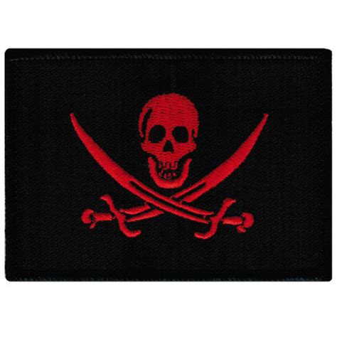 Red Calico Jack Flag Embroidered Patch