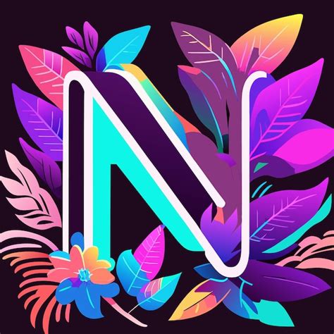 Premium Vector | Letter n logo and flat flower logo n