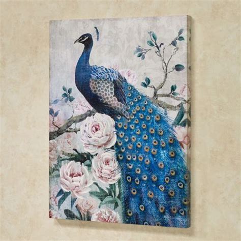 Poised Peacock Giclee Canvas Wall Art