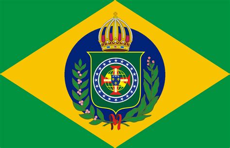 A Modernized Brazilian Empire Flag, with the house of Orleans represented on it (Second ...