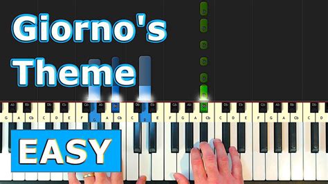 Giorno's Theme (from Jojo's Bizarre Adventure - Golden Wind) - EASY Piano Tutorial - YouTube