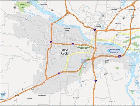 Map of Little Rock, Arkansas - GIS Geography