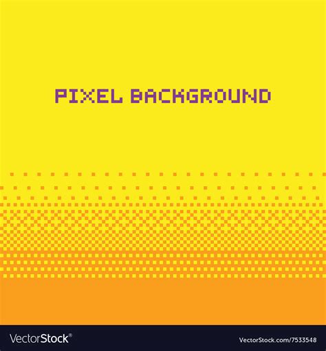 Pixel art style gradient background yellow Vector Image