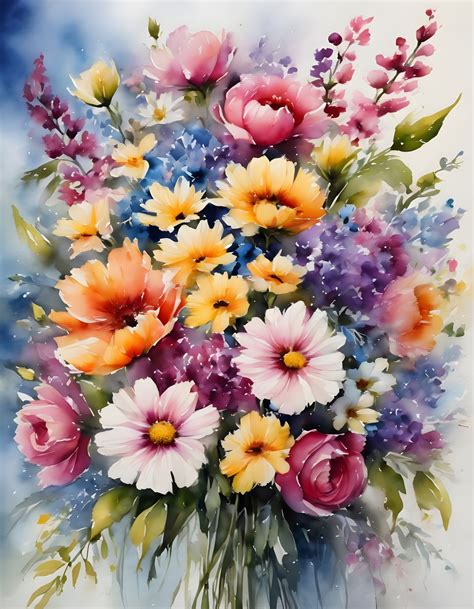 Watercolor Flowers Bouquet Free Stock Photo - Public Domain Pictures