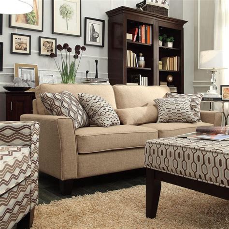 HomeSullivan Grove Tan Linen Sofa-40E503S-LBL[SOFA] - The Home Depot