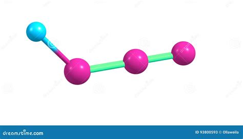 Hydrazoic Acid Molecular Structure Isolated on White Stock Illustration - Illustration of ...