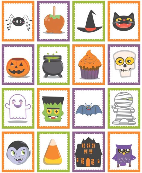 5 Best Images of Black And White Halloween Memory Game Printable - Halloween Memory Game for ...