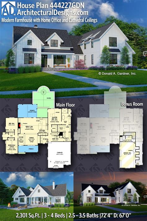 House Plan 444227GDN gives you 2300+ square feet of living space with 3 ...