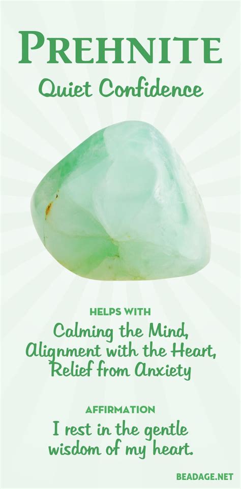 Prehnite Meaning and Properties #crystalhealing Prehnite harmonizes the will and the heart ...