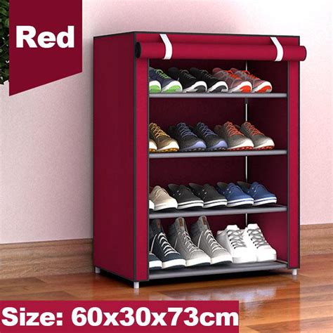 Buy Shoe Rack Shelf Storage Closet Non-woven Fabric Organizer Cabinet Portable 5 Layer Shelves ...
