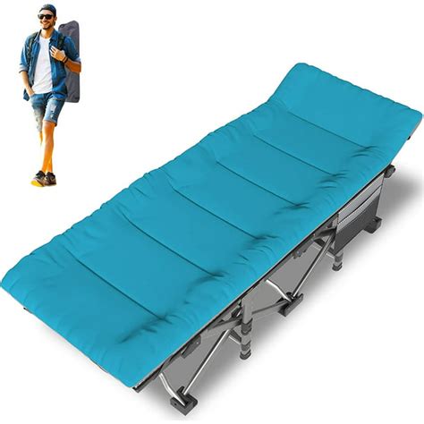 Slsy Folding Camping Cots with 3.3 Inch 2 Sided Mattress, 75"* 28 ...