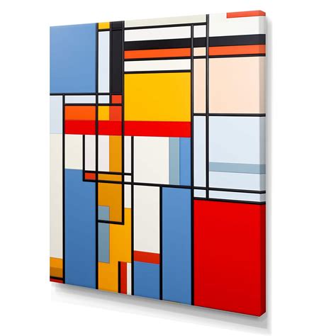 Designart "De Stijl Geometric Pastel Harmony I" Sunset Wall Art - Bed ...