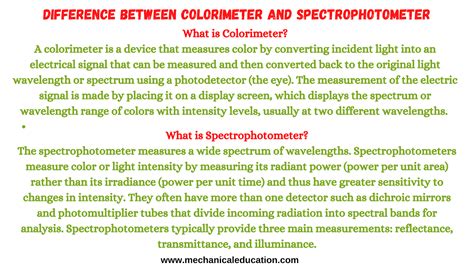 Difference Between Colorimeter And Spectrophotometer - Mechanical Education