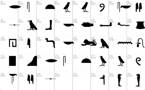 Egyptian Hieroglyphs Silhouette Windows font - free for Personal | Commercial