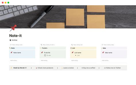 Note-it Template by Alejandro 🦜 | Notion Marketplace