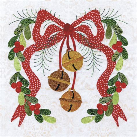 P3-1608 Mistletoe Wreath | Christmas applique, Christmas quilts, Applique quilt patterns