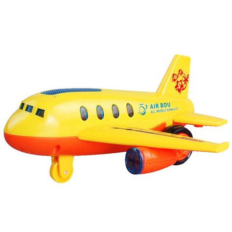 LeadingStar Children Kids Cute Cartoon LED Flashing Simulation Aircraft Model with Music Inertia ...