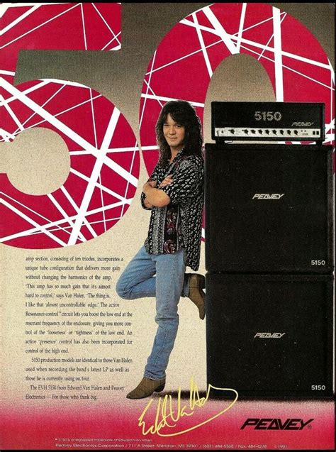 Eddie Van Halen 1991 Peavey 5150 guitar amps ad 2-page amplifier advertisement #Peavey | Eddie ...