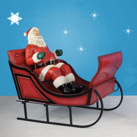 60" Long Giant Santa with Sleigh Decoration