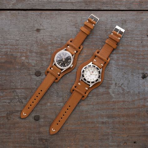 Vintage Watch Strap | Full Grain Italian Leather with Bund Pad ...