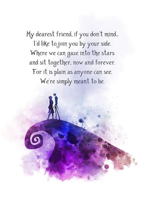 Jack and Sally Quote ART PRINT Nightmare Before Christmas, My dearest friend, Gift, Wall Art ...