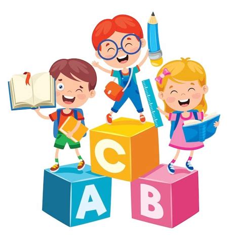 Niños de la escuela de dibujos animados ... | Premium Vector #Freepik #vector #preescolar # ...