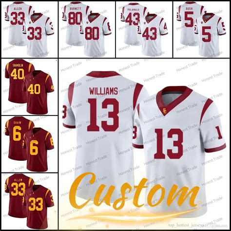 USC Trojans Custom Football Jerseys Caleb Williams, Ronnie Lott ...