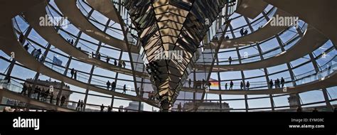 Germany, Berlin, dome of the Reichstag building, inside, visitor Stock ...