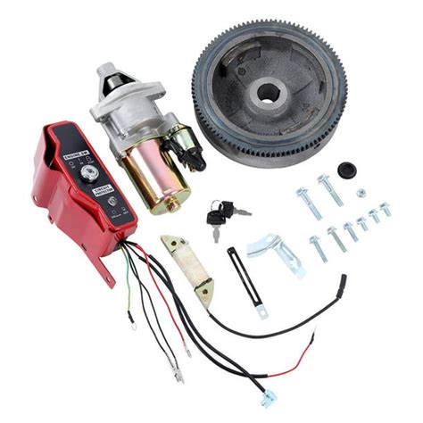 Mgaxyff Electric Start Kit Starter Motor Flywheel Control Switch Box for Honda GX390, Electric ...