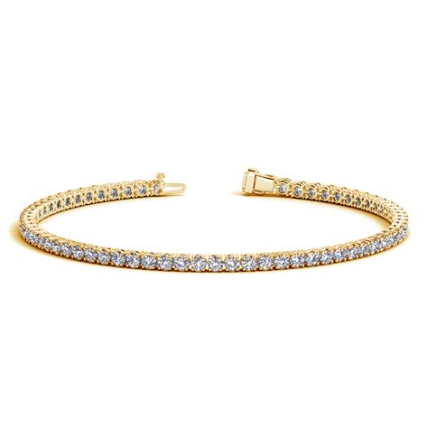 Round Diamond Tennis Bracelet in 14k Yellow Gold (3 cttw) - Richard Cannon Jewelry