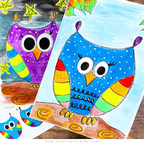 Flow Drawing: How to Draw an Owl - Arty Crafty Kids