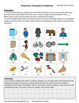 Velar Fronting Therapy Kit | Phonology Therapy for /k/ and /g/ Sounds (No Prep)